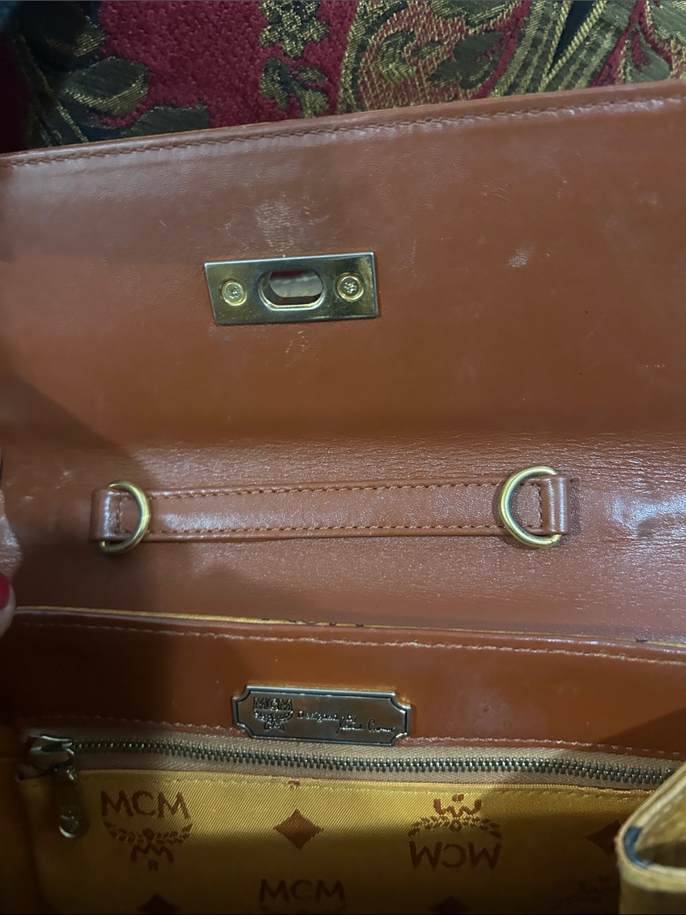 MCM vintage 70s Cognac Visetos Monogram Top Handle Satchel - Picture 6 of 11